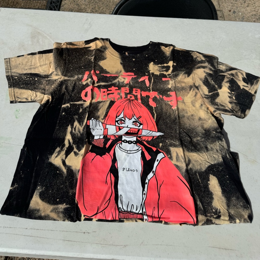 Bleach-Dyed Hot Topic Horror Anime T-shirt